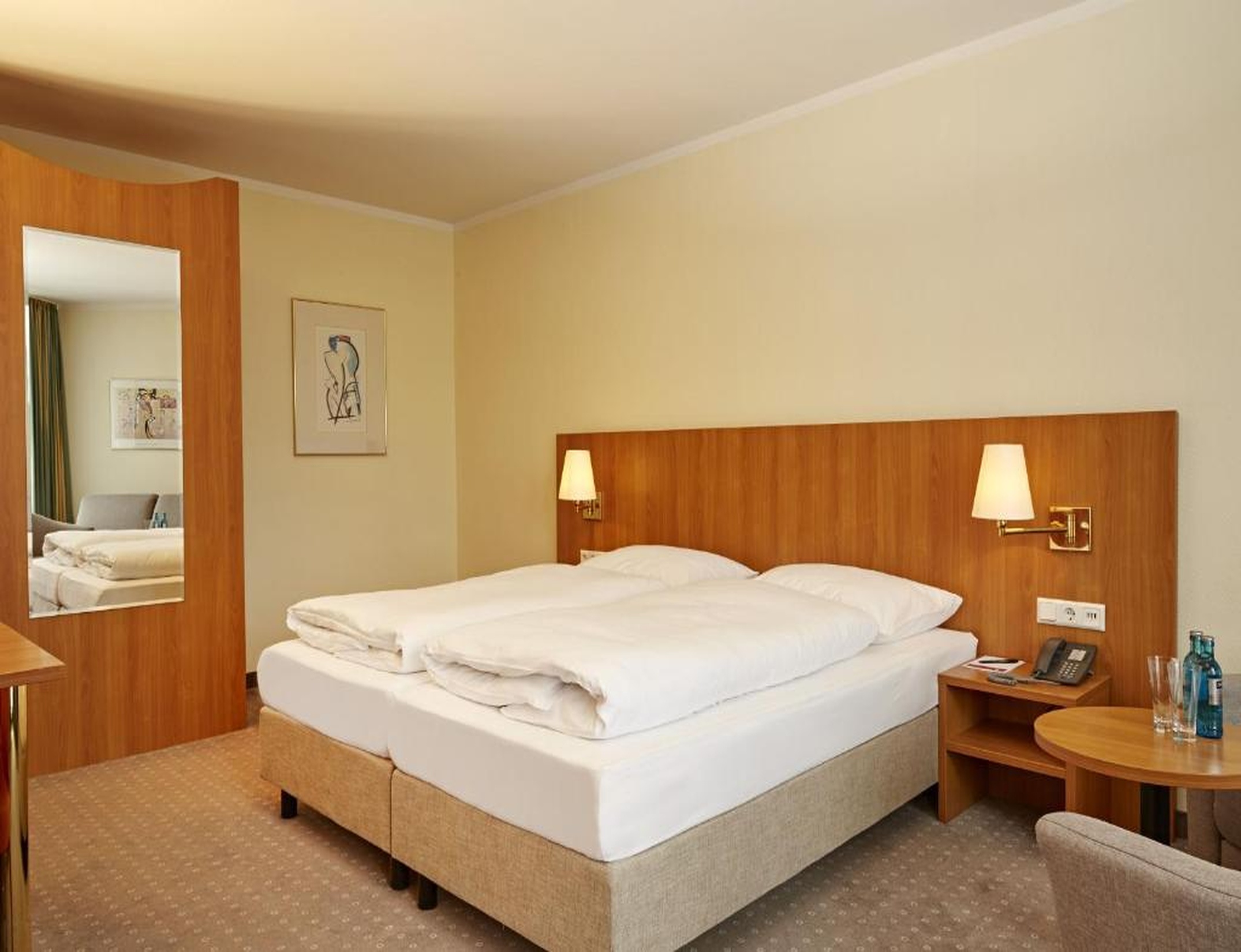 Comfortable guest room with a private balcony